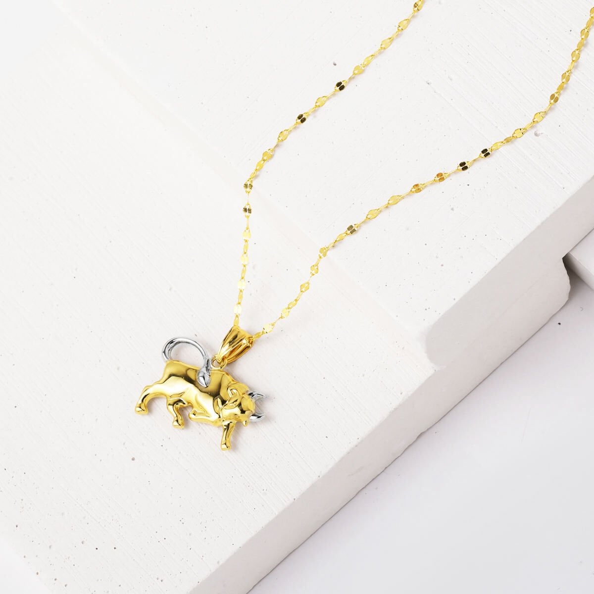 14K Yellow Gold Taurus Zodiac Pendant