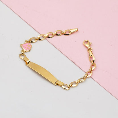 14K Yellow Gold Children's Plate ID Bracelet