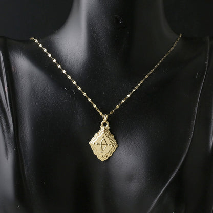14K Yellow Gold Retro Sagittarius Zodiac Pendant