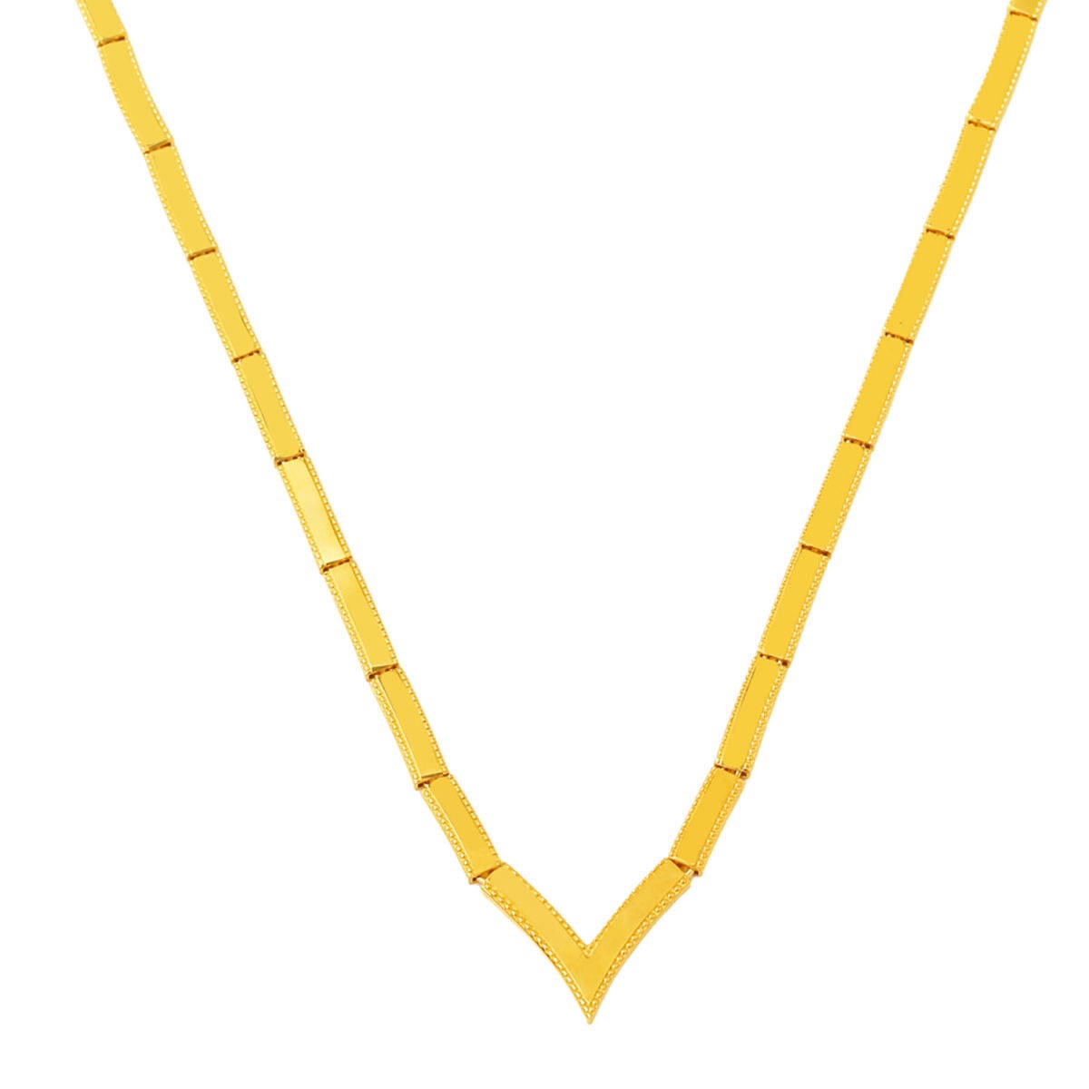14K Yellow Gold Chevron Ajda Necklace