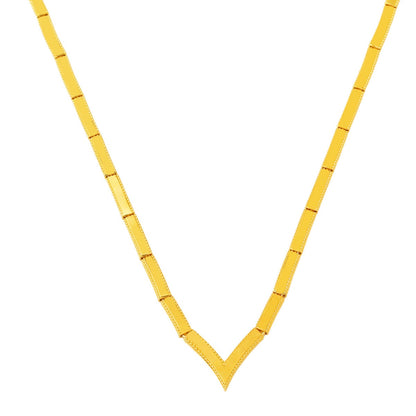 14K Yellow Gold Chevron Ajda Necklace