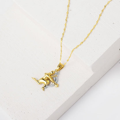 14K Yellow Gold Sagittarius Zodiac Necklace