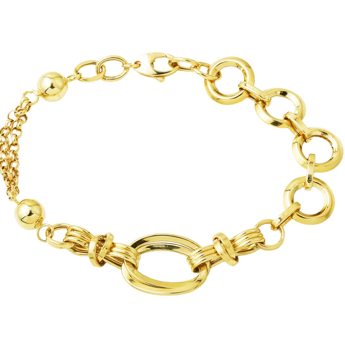 14K Yellow Gold Hallow Chain Bracelet