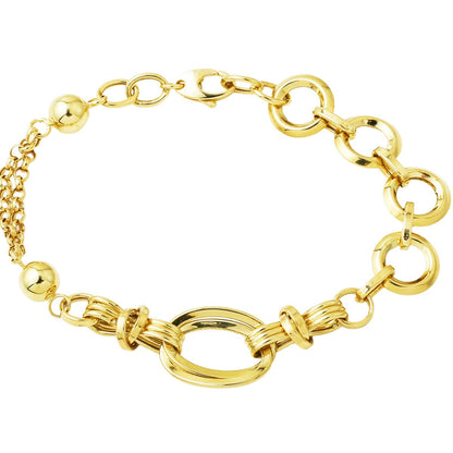 14K Yellow Gold Hallow Chain Bracelet
