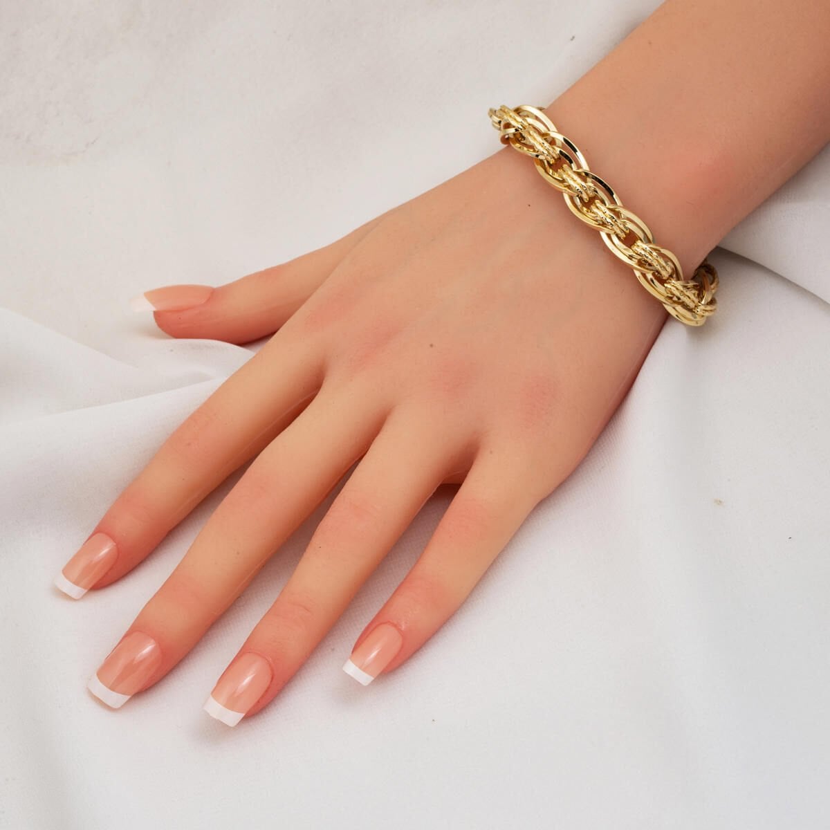 14K Yellow Gold Hand Engraved Hoop Bracelet