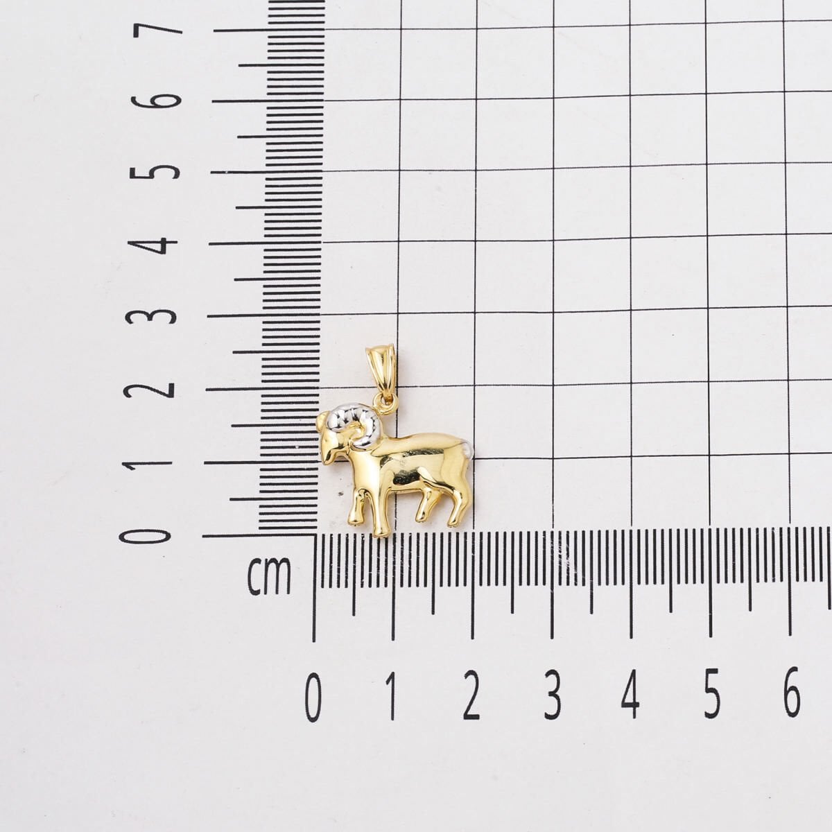 14K Yellow Gold Aries Zodiac Pendant