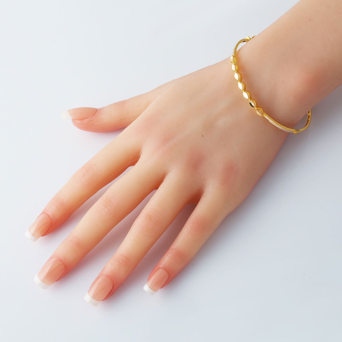 14K Yellow Gold Ajda Hand Engraved Hinged Cuff Bracelet