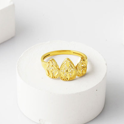 14K Yellow Gold Filigree Engraved Ring