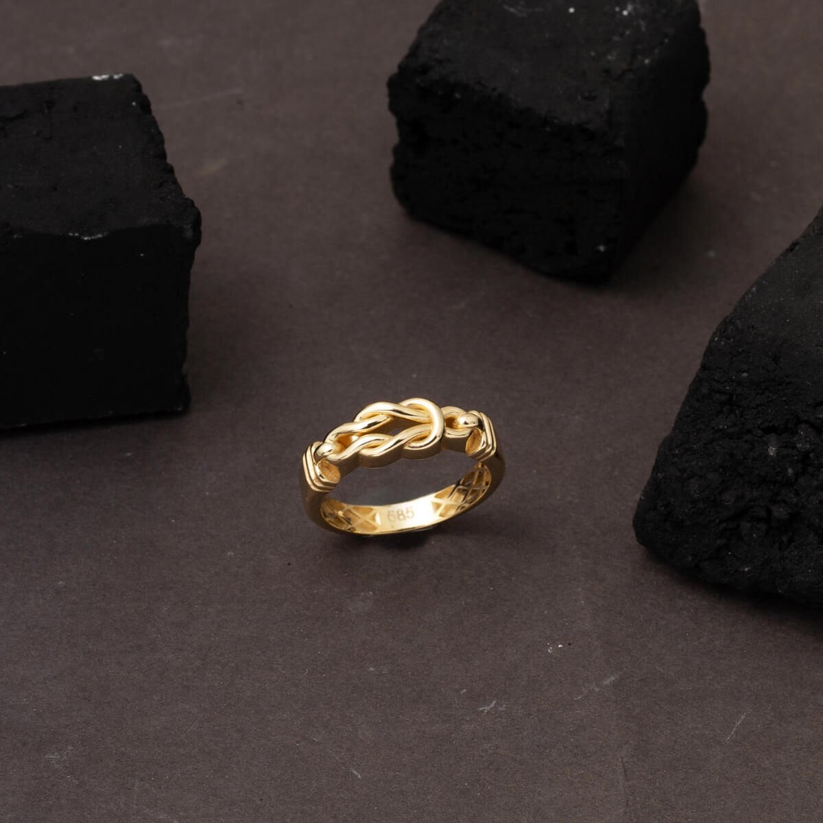 14K Yellow Gold Infinity Link Ring