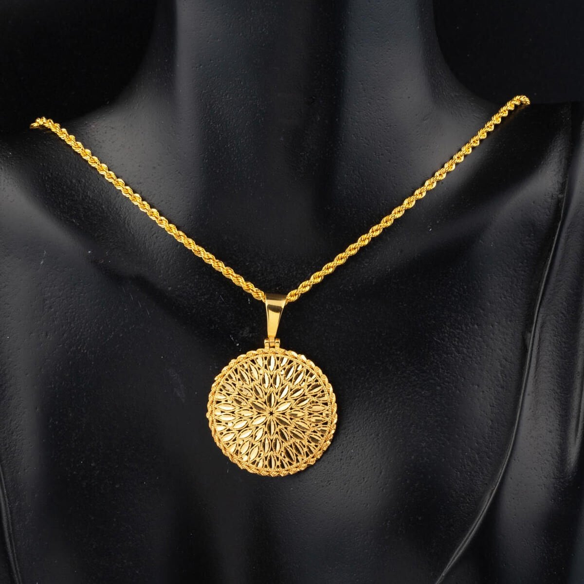 14K Yellow Gold Flower of Life Necklace (4.21 g)