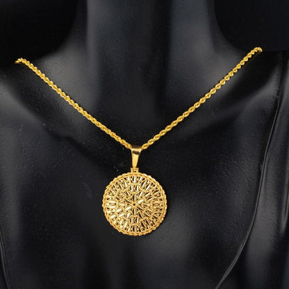 14K Yellow Gold Flower of Life Necklace (4.21 g)