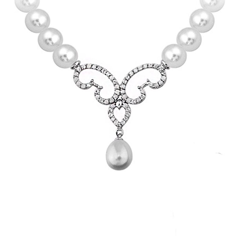 14K White Gold Adria Pearl Collar Necklace