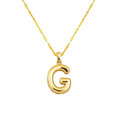 14K Yellow Gold G Balloon Initial Necklace