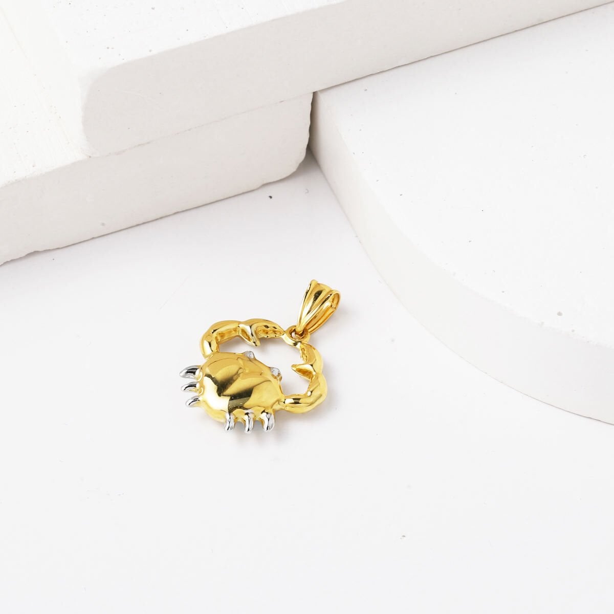 14K Yellow Gold Cancer Zodiac Necklace