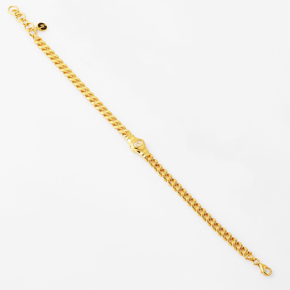 14K Yellow Gold Curb Moissanite Bracelet 0.50 Ct