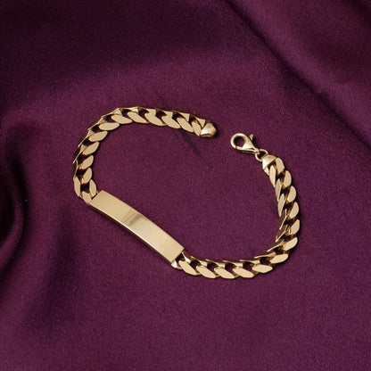 14K Yellow Gold Personalized Custom Text Children's Bracelet