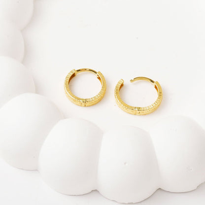 14K Yellow Gold Italian Design Hoop Earrings