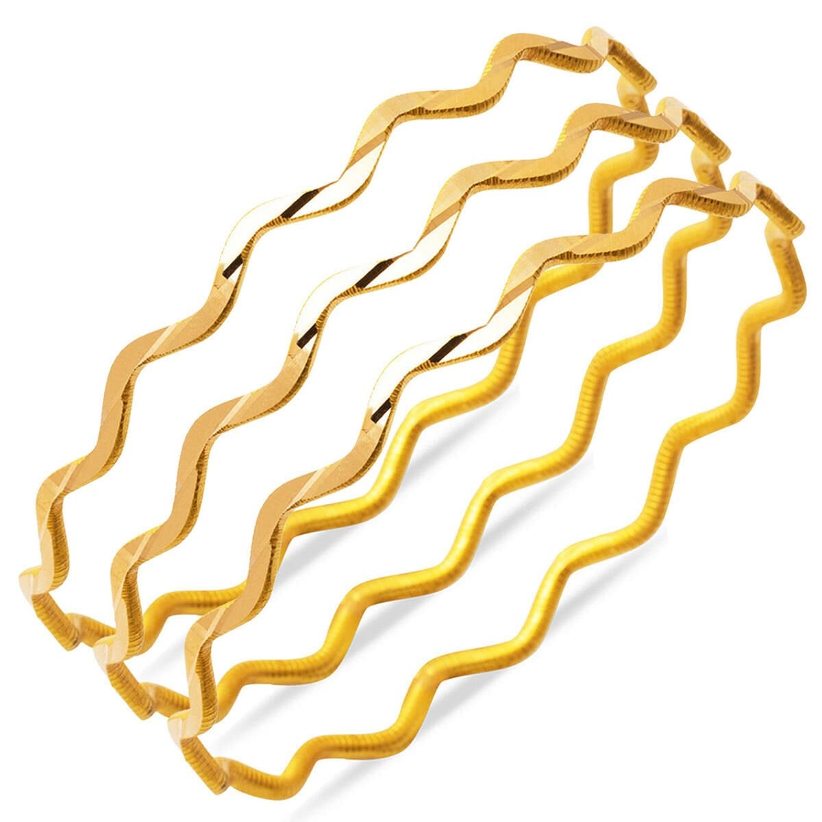 22K Yellow Gold Ajda Zigzag Bangle (27 g)