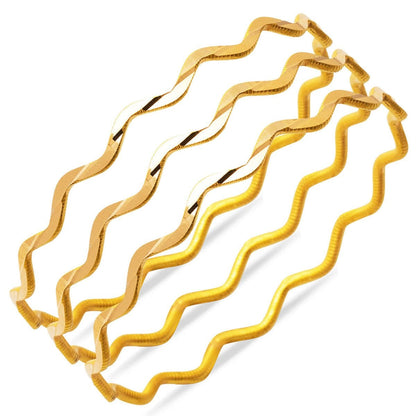 22K Yellow Gold Ajda Zigzag Bangle (27 g)