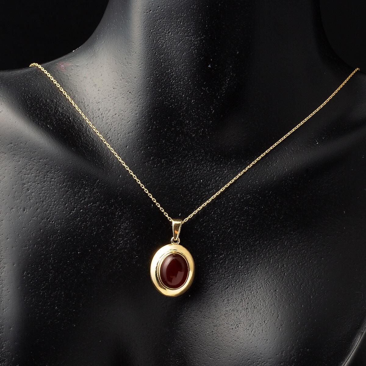 14K Yellow Gold Agate Necklace