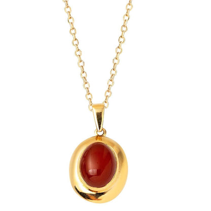 14K Yellow Gold Agate Necklace