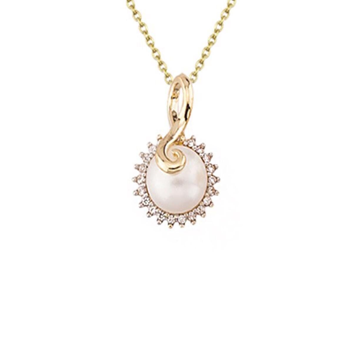 14K Yellow Gold Alba Pearl Necklace