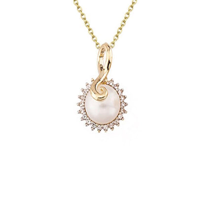 14K Yellow Gold Alba Pearl Necklace