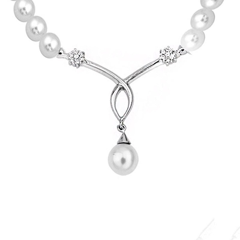 14K White Gold Alessia Pearl Collar Necklace