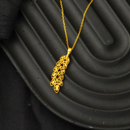 22K Yellow Gold Wheat Chain Necklace