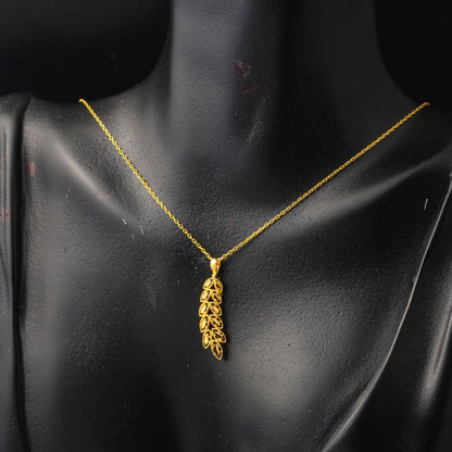 22K Yellow Gold Wheat Chain Necklace