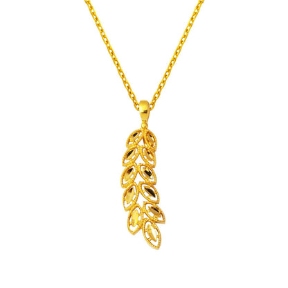 22K Yellow Gold Wheat Chain Necklace