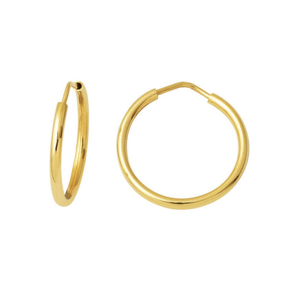 14K Yellow Gold 1.5 cm Diameter Hoop Earrings (1.1 g)