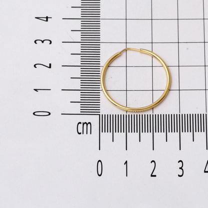 14K Yellow Gold Hoop Earrings 2.5 cm Diameter