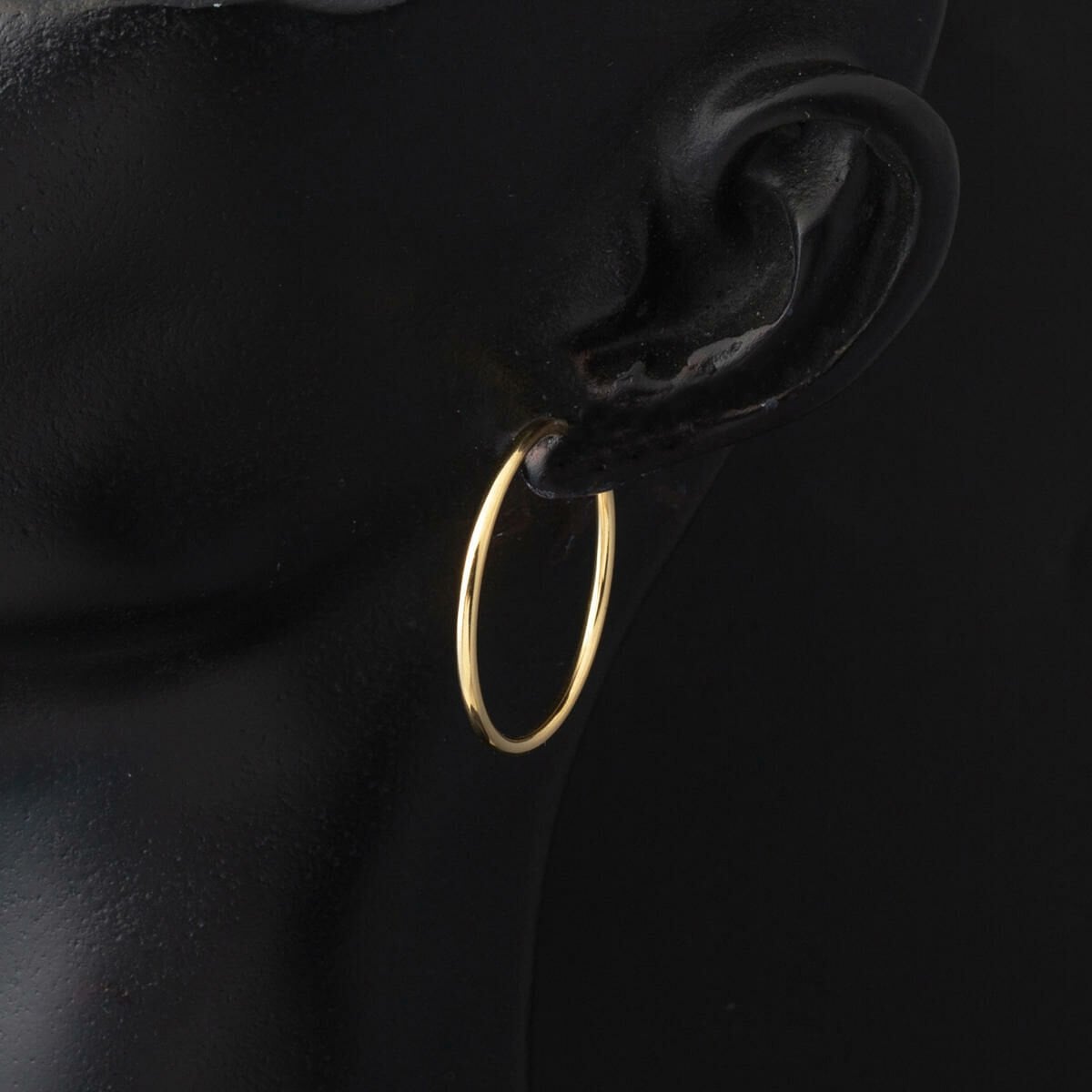 14K Yellow Gold Hoop Earrings 2.5 cm Diameter
