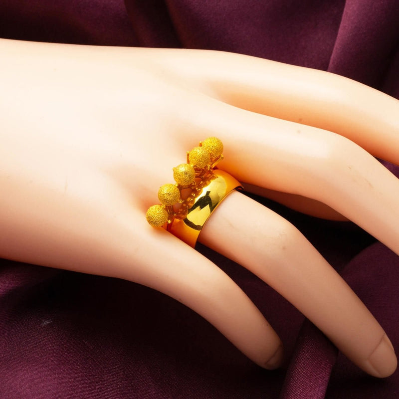 22K Yellow Gold Wedding Band Style Gold Bead Ring