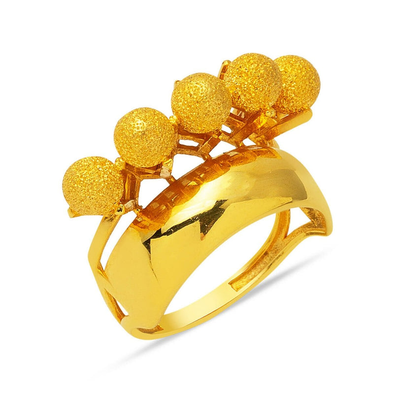 22K Yellow Gold Wedding Band Style Gold Bead Ring