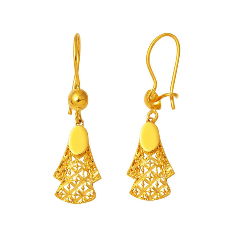 22K Yellow Gold Anatolian Dangle Women's Earrings