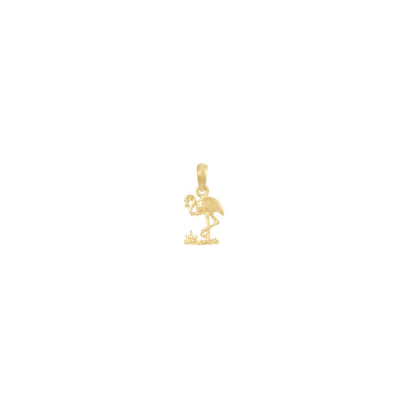14K Yellow Gold Mini Flamingo Charm