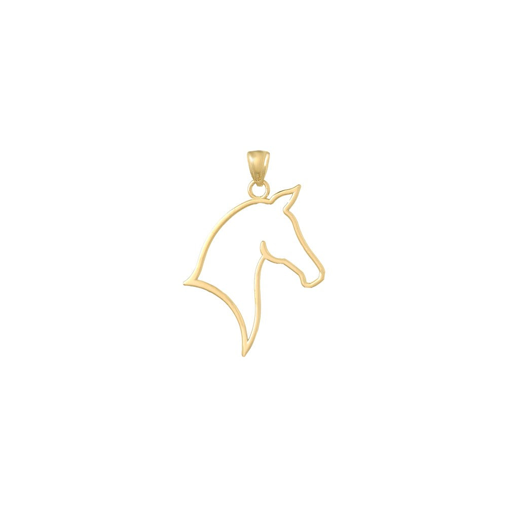 10K Yellow Gold Horse Head Pendant