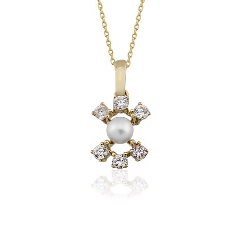 14K Yellow Gold Angers Pearl Necklace