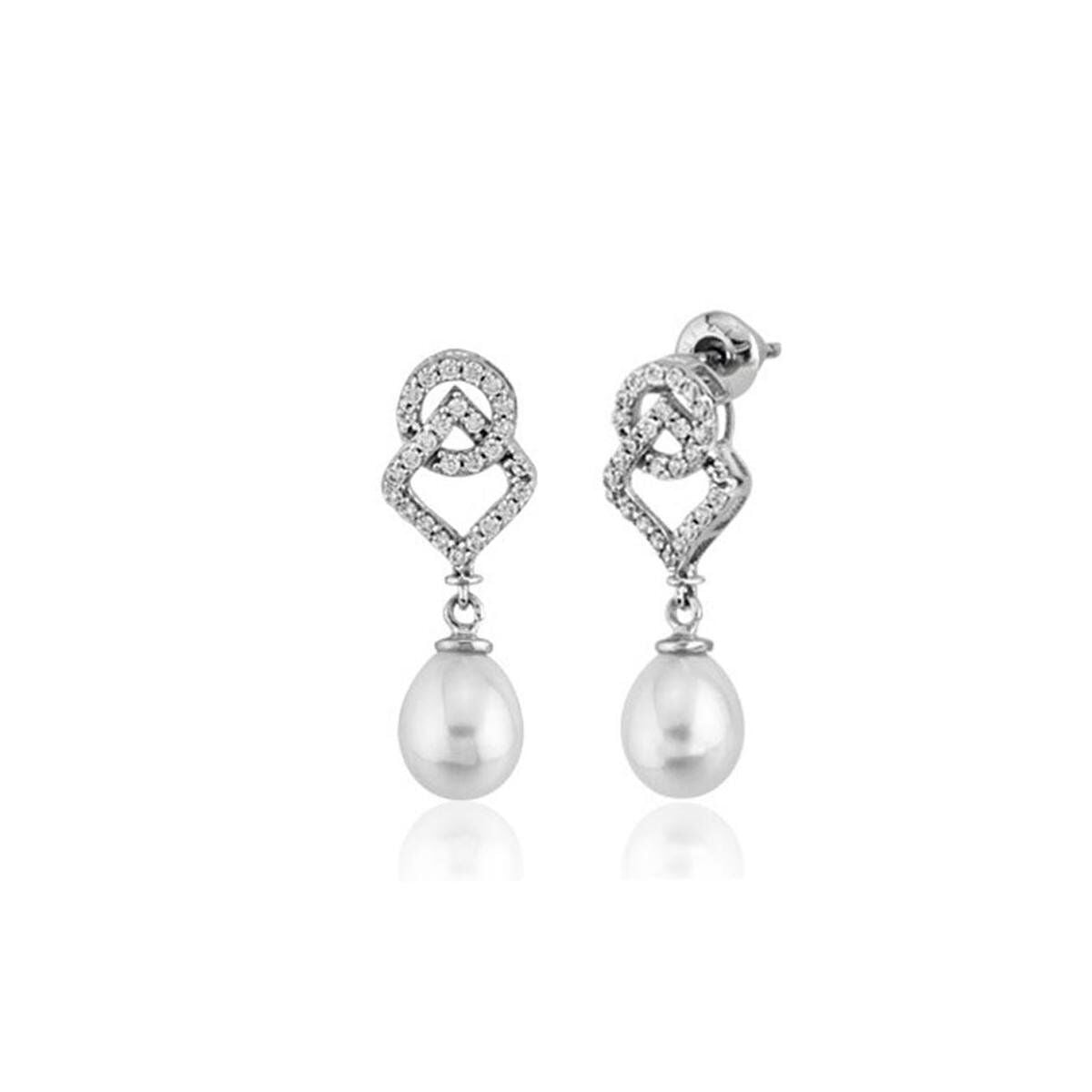 14K White Gold Aria Pearl Earrings