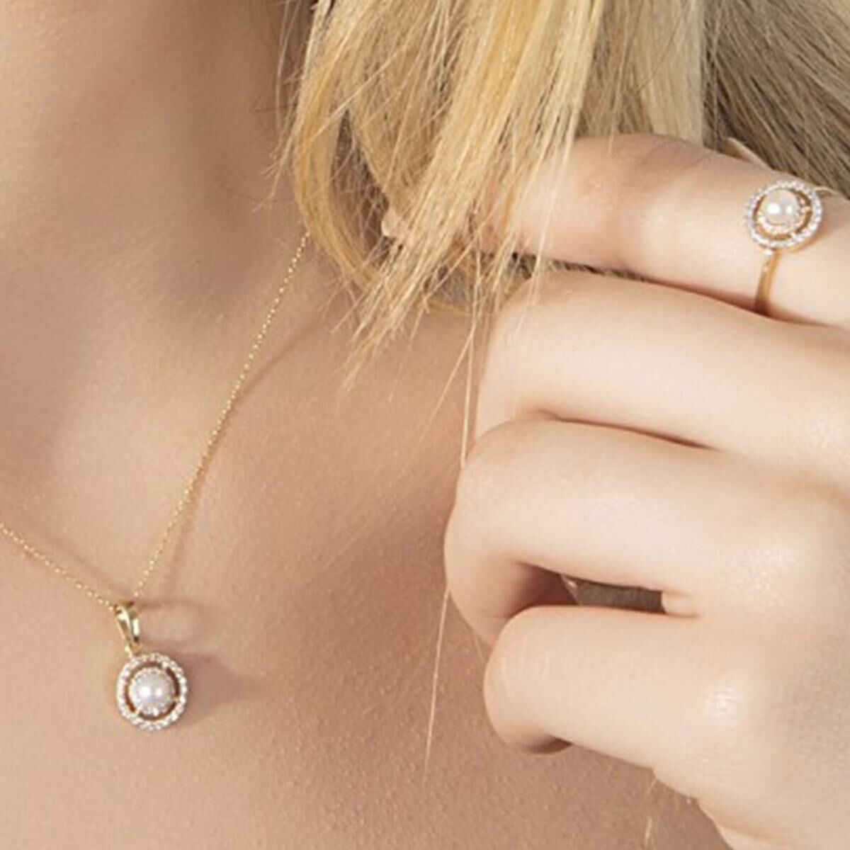 14K Yellow Gold Asti Pearl Jewelry Set