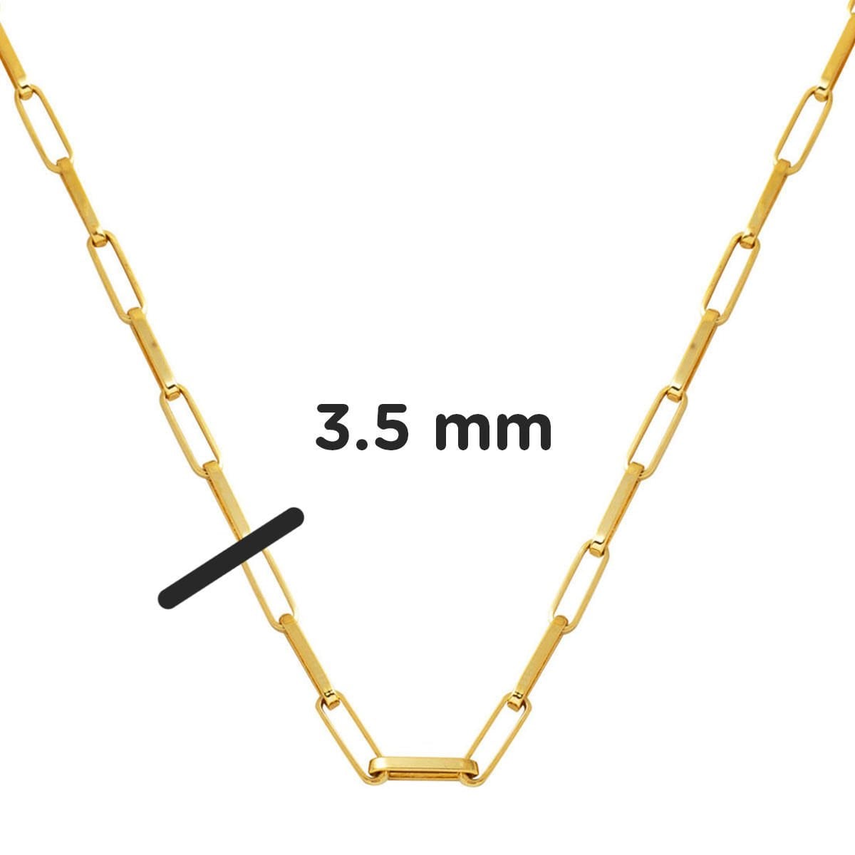 14K Yellow Gold Paperclip Wide Chain Necklace 45 cm | Goldia.com