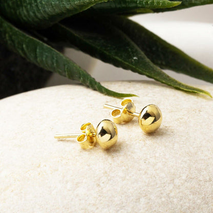 14K Yellow Gold Mirror Mini Ball Earrings