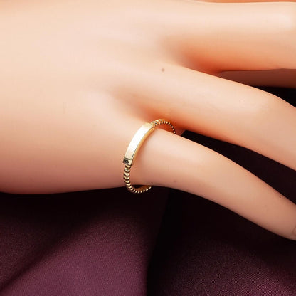 14K Yellow Gold Mirror Belt Pinky Ring