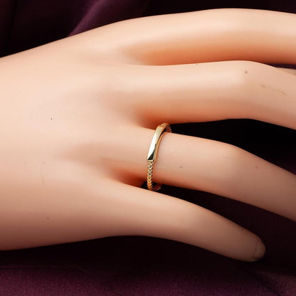 14K Yellow Gold Mirror Belt Pinky Ring