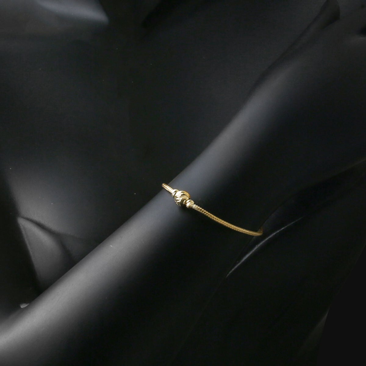 14K Yellow Gold Kazaziye Chain Gold Bead Bracelet
