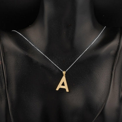 14K Yellow Gold Classic Initial A Pendant
