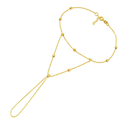 14K Yellow Gold Shahmaran Gold Bead Ring Bracelet