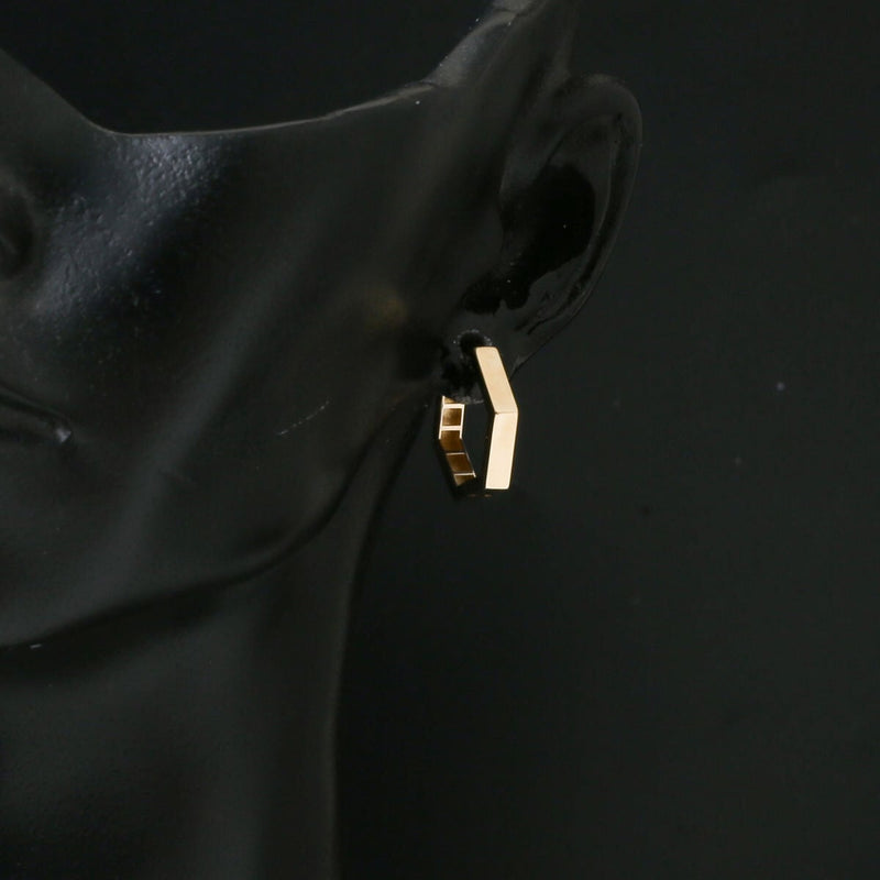 14K Yellow Gold Square-Cut Hoop Earrings (1.63 g)